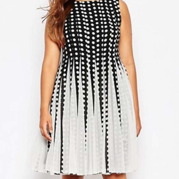ASOS Curve Dresses & Skirts - NWT ASOS CURVE Fit & Flare Polka Dot Midi Dress